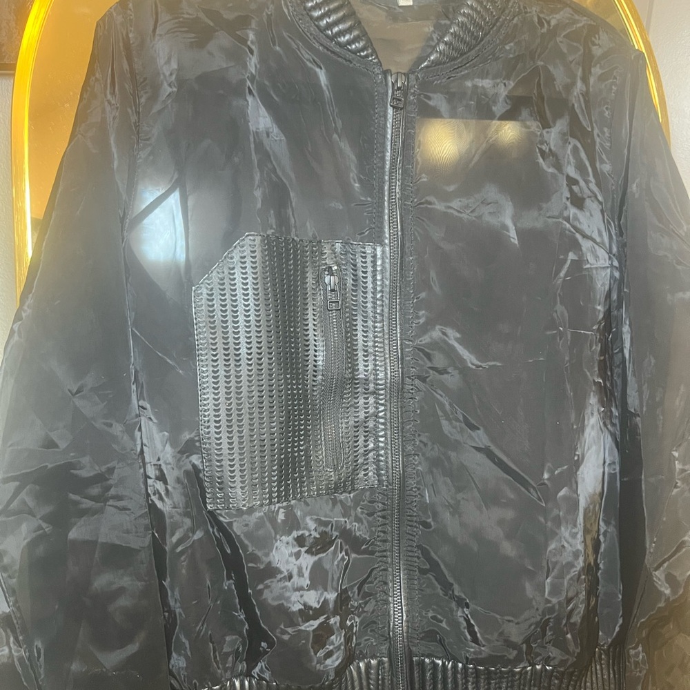 Anatomie Shiny Black Women Bomber Jacket